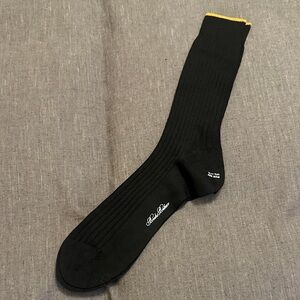 Brooks Brothers Men's Black Dress Sock with Gold Accent